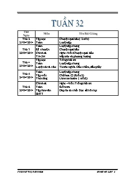 Giáo án giảng dạy Lớp 2 - Tuần 32 - Phùng Thị Nghiêm