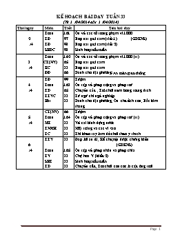 Giáo án giảng dạy Lớp 2 - Tuần 33