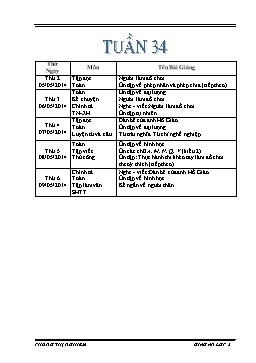 Giáo án giảng dạy Lớp 2 - Tuần 34 - Phùng Thị Nghiêm
