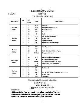 Giáo án giảng dạy Lớp 2 - Tuần 5