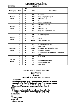 Giáo án giảng dạy Lớp 2 - Tuần 6