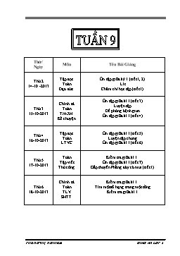 Giáo án giảng dạy Lớp 2 - Tuần 9 - Phùng Thị Nghiêm