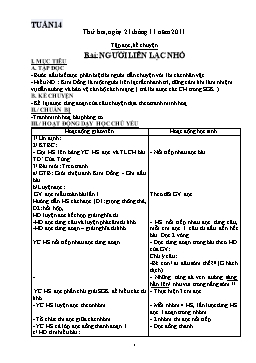 Giáo án giảng dạy Lớp 3 - Tuần 14