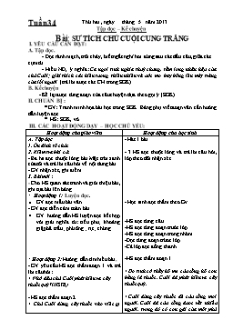 Giáo án giảng dạy Lớp 3 - Tuần 34