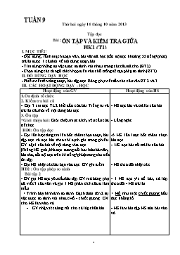 Giáo án giảng dạy Lớp 3 - Tuần 9