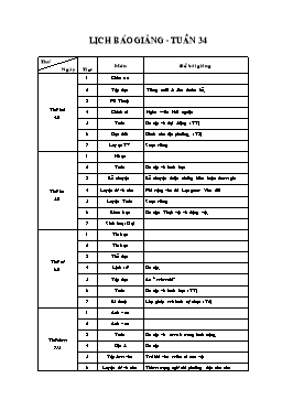 Giáo án Lớp 1 - Tuần 34