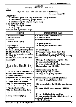 Giáo án môn Âm nhạc Lớp 1 đến Lớp 5 - Tuần 13 - Bùi Thị Thu Trinh