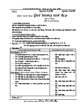 Giáo án môn Âm nhạc Lớp 1 - Hoàng Kim Hường