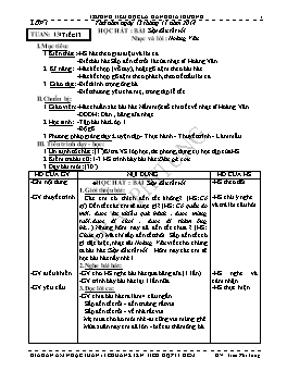 Giáo án môn Âm nhạc Lớp 1 - Tuần 13 - Trần Phi Tùng