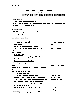 Giáo án môn Âm nhạc Lớp 2 - Bài 24: Ôn tập bài hát: Chú chim nhỏ dễ thương - Đoàn Nam Giang