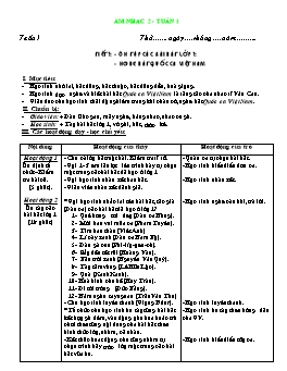 Giáo án môn Âm nhạc Lớp 2 - Tuần 1, Tiết 1: Ôn tập các bài hát lớp 1