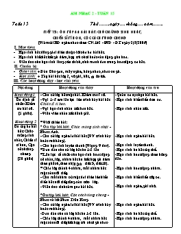 Giáo án môn Âm nhạc Lớp 2 - Tuần 15, Tiết 15: Ôn tập ba bài hát: Chúc mừng sinh nhật, Chiến sĩ tí hon, Cộc cách tùng cheng