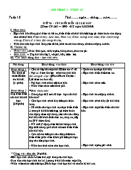 Giáo án môn Âm nhạc Lớp 2 - Tuần 18, Tiết 18: Tập biểu diễn các bài hát