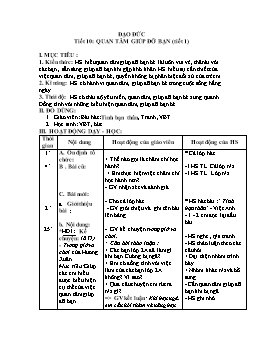 Giáo án môn Đạo đức Lớp 1 - Tiết 10: Quan tâm giúp đỡ bạn (Tiết 1)