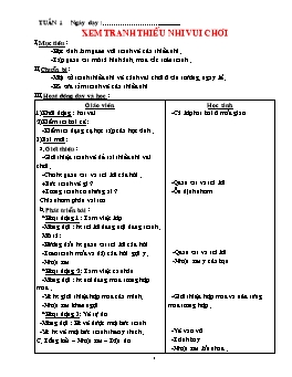 Giáo án môn Mĩ thuật Lớp 1 (Bản mới)