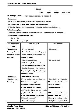 Giáo án môn Mĩ thuật Lớp 1 - Tuần 1+2+3