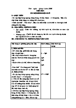 Giáo án môn Thể dục Lớp 3 - Tuần 20