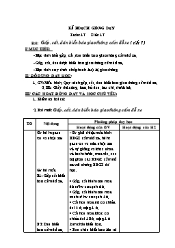 Giáo án môn Thủ công Lớp 2 - Tuần 17, Tiết 17: Gấp, cắt, dán biển báo giao thông cấm đỗ xe (Tiết 1)