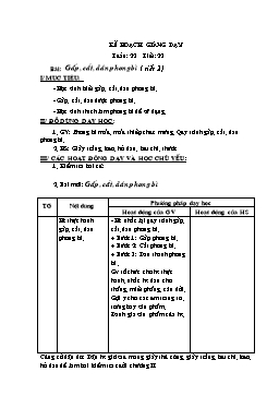 Giáo án môn Thủ công Lớp 2 - Tuần 22, Tiết 22: Gấp, cắt, dán phong bì (Tiết 2)