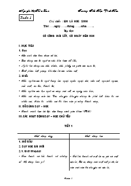 Giáo án môn Tiếng Việt Lớp 2 - Học kì 1 - Nguyễn Thị Kim Lan (Phần 1)