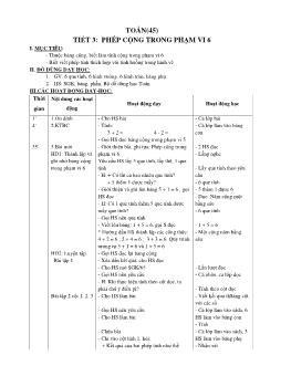 Giáo án môn Toán Lớp 1 - Tiết 3: Phép cộng trong phạm vi 6