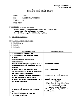 Giáo án môn Toán Lớp 2 - Tuần 21 - Bài: Luyện tập chung (Tiết 2) - Phùng Thị Tiết