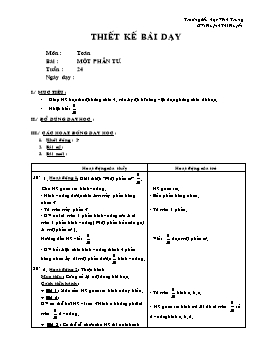 Giáo án môn Toán Lớp 2 - Tuần 24 - Bài: Một phần tư - Huỳnh Thị Huyền
