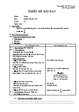 Giáo án môn Toán Lớp 2 - Tuần 24 - Bài: Một phần tư - Phùng Thị Tiết