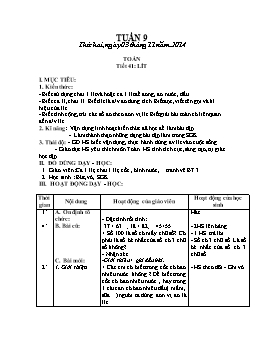 Giáo án môn Toán Lớp 2 - Tuần 9 - Tiết 41: Lít