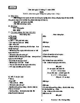 Giáo án môn Toán Lớp 3 - Tuần 11