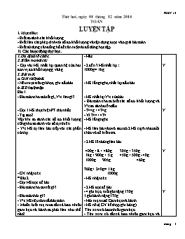 Giáo án môn Toán Lớp 3 - Tuần 14 - Bài: Luyện tập