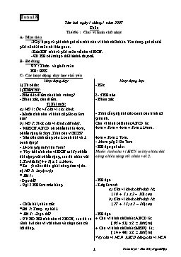 Giáo án môn Toán Lớp 3 - Tuần 18