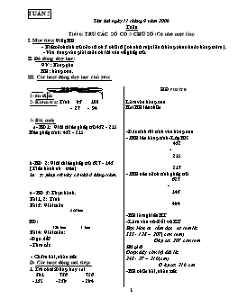 Giáo án môn Toán Lớp 3 - Tuần 2