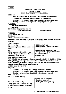 Giáo án môn Tự nhiên và xã hội Lớp 3 - Tuần 1 đến tuần 7