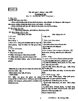 Giáo án môn Tự nhiên và xã hội Lớp 3 - Tuần 15 đến tuần 18