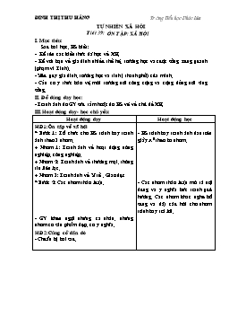 Giáo án môn Tự nhiên xã hội Lớp 3 - Tuần 20