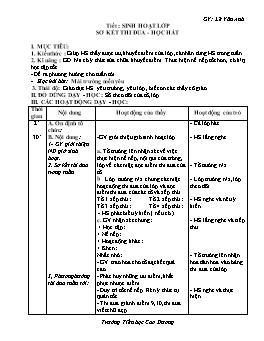 Giáo án Sinh hoạt lớp 2- Lê Vân Anh