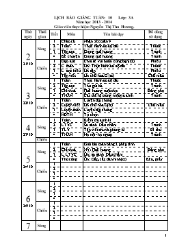 Giáo án tăng buổi Lớp 3 - Tuần 10 đến tuần 28 - Nguyễn Thị Thu Hương
