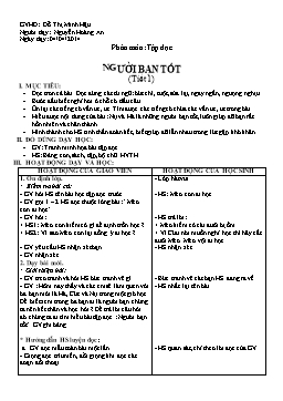 Giáo án Tập đọc Lớp 5 - Bài: Người bạn tốt