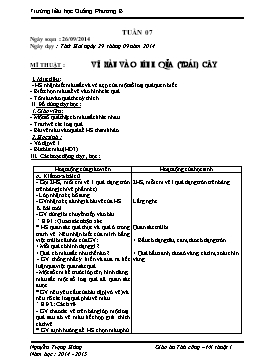 Giáo án Thủ công và Mĩ thuật 1 - Tuần 7 - Nguyễn Trọng Hùng