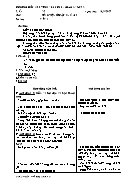 Giáo án Tiếng Việt Lớp 2 - Tuần 35: Ôn tập cuối học kì 2 - Võ Thị Thang