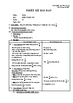 Giáo án Toán Lớp 2 - Tuần 24 - Bài: Một phần tư