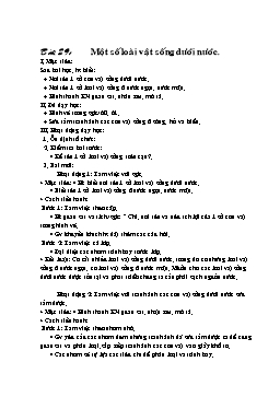 Giáo án Tự nhiên và xã hội Lớp 2 - Bài 29: Một số loài vật sống dưới nước