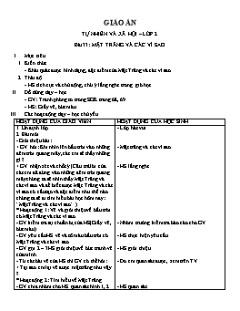 Giáo án Tự nhiên và xã hội Lớp 2 - Bài 33: Mặt trăng và các vì sao