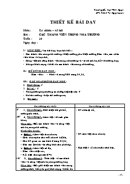 Giáo án Tự nhiên và xã hội Lớp 2  - Tuần 16 - Bài: Các thành viên trong nhà trường - Trịnh Vũ Ngọc Loan