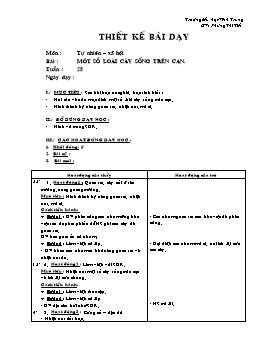 Giáo án Tự nhiên và xã hội Lớp 2 - Tuần 25 - Bài: Một số loài cây sống trên cạn - Phùng Thị Tiết