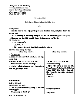 Giáo án Tự nhiên xã hội Lớp 3 - Tiết 29: Các hoạt động thông tin liên lạc - Đặng Hồng Lập