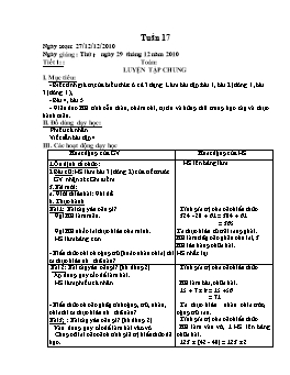 Iáo án dạy học Lớp 3 - Tuần 17, 18