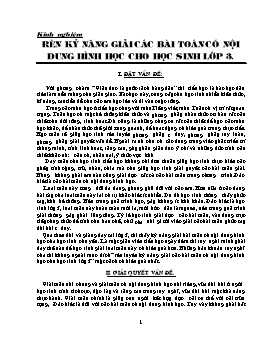 SKKN Rèn kỹ năng giải các bài toán có nội dung hình học cho học sinh lớp 3