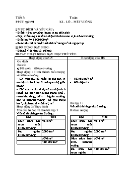 Giáo án môn Toán Lớp 4 - Bài: Ki-lô-mét vuông